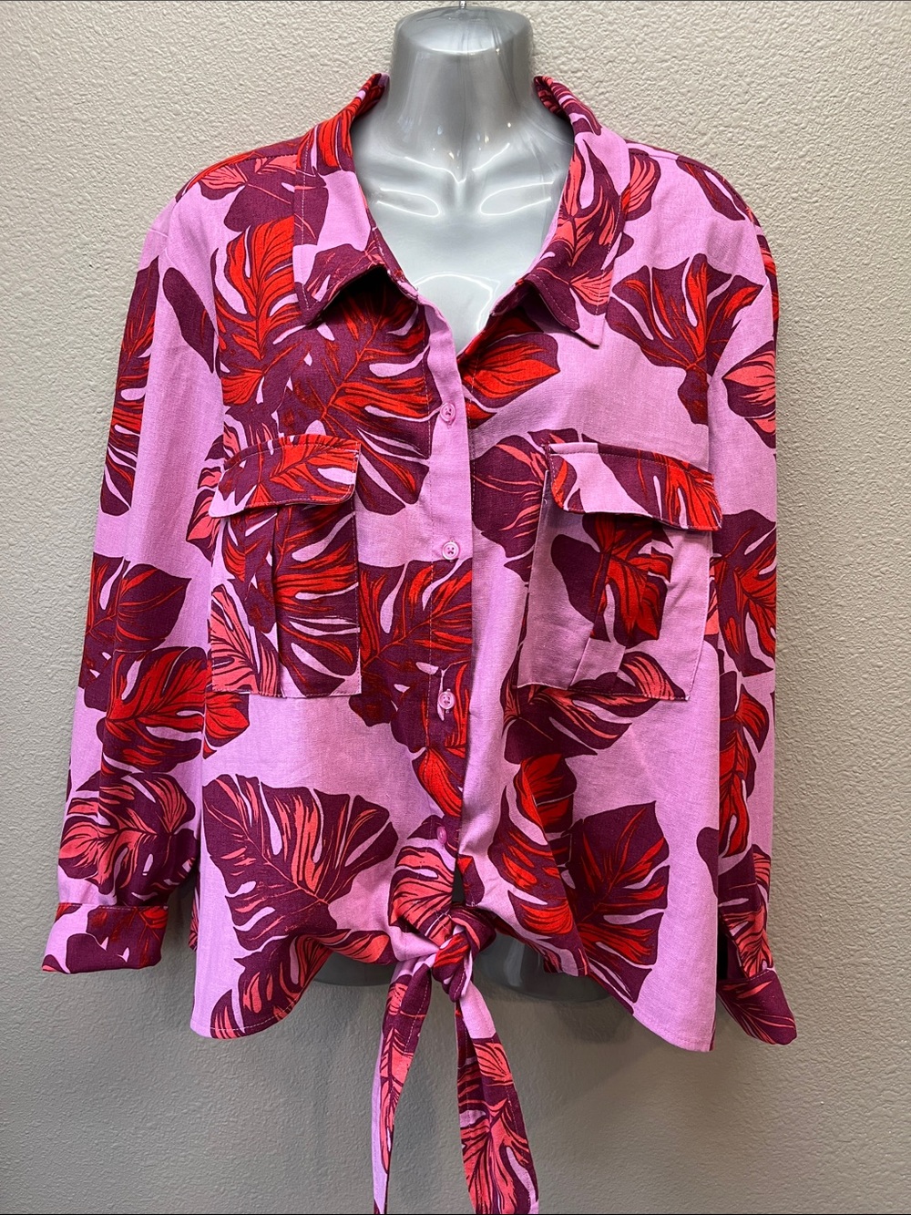 Sofia vergara linen blend button up top size XXXL